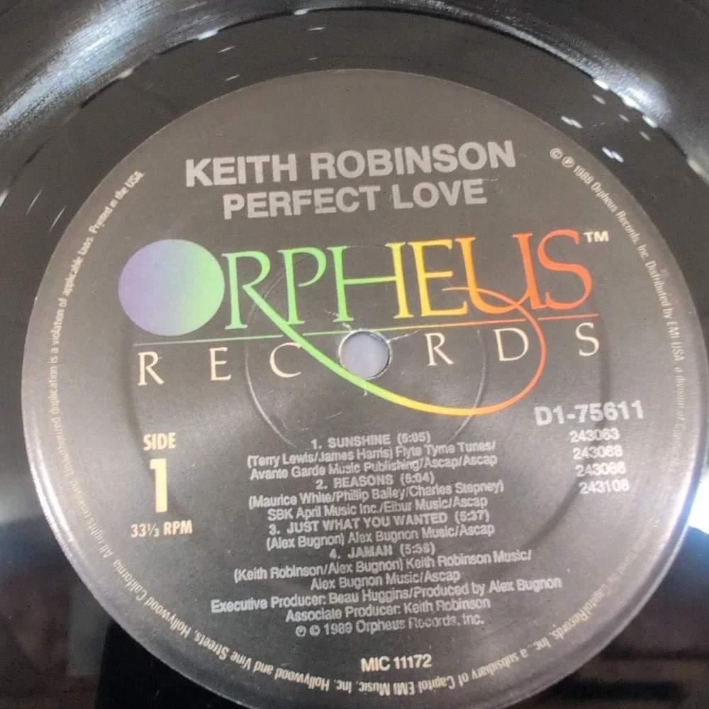 Keith Robinson Perfect Love Vinyl LP 1989 Orpheus Records D1-75611 Jazz Fusion - Picture 4 of 6